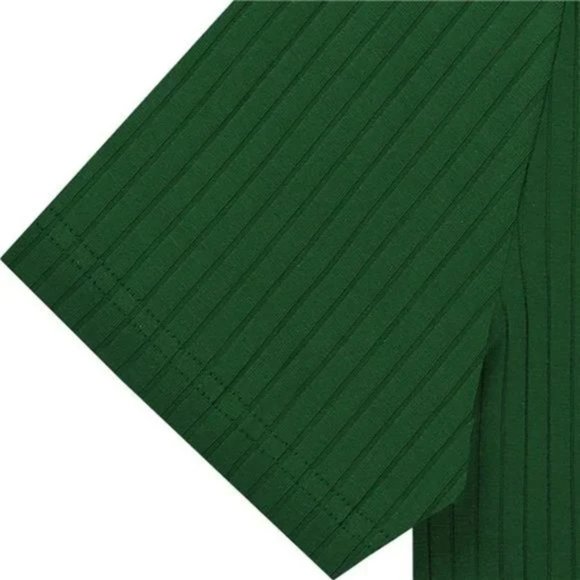 New Men's Muscle Shirts Slim Fit Ribbed Knit Green - Picture 5 of 8